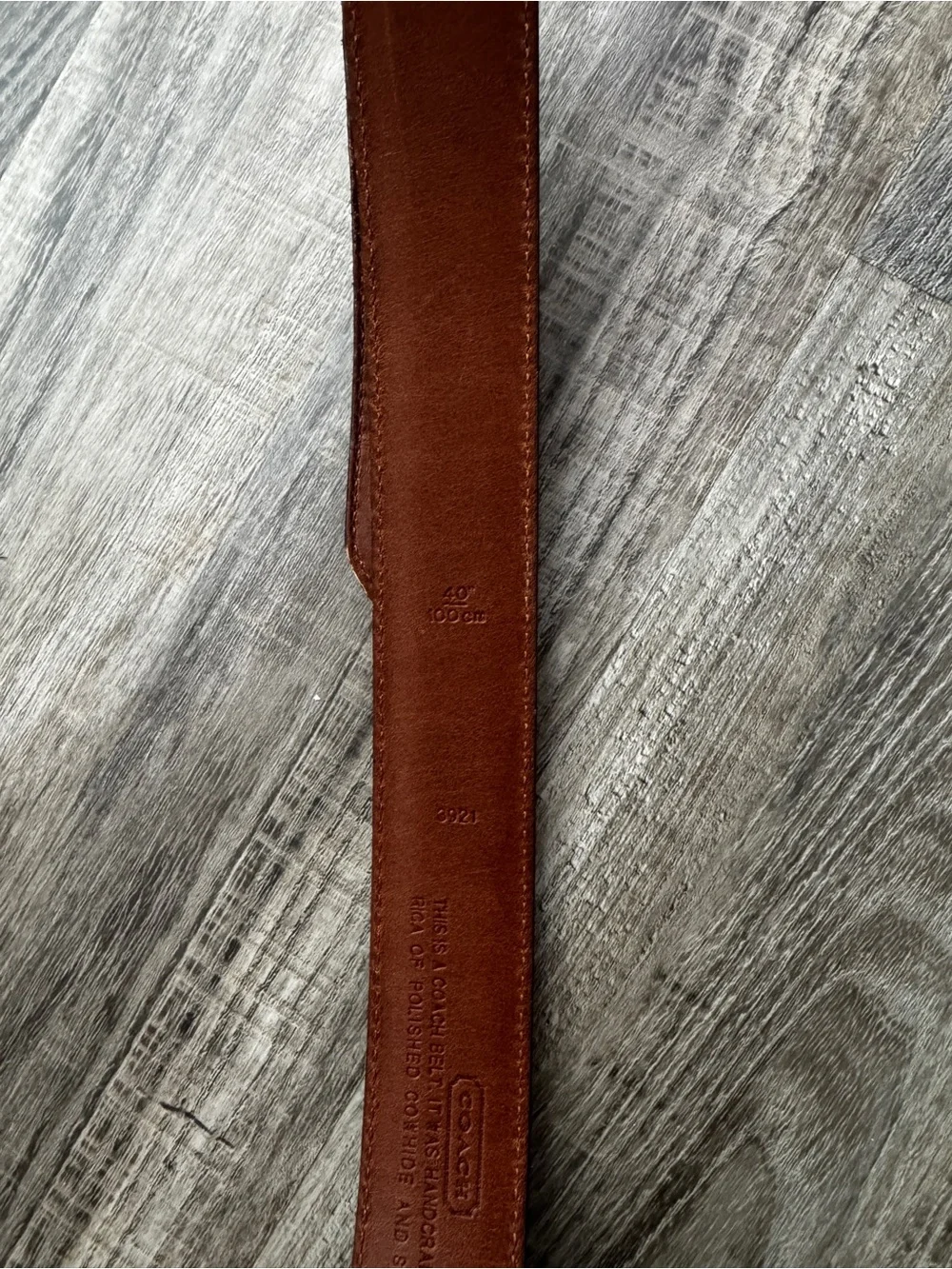 VTG Coach Black Leather Belt with Solid Brass Buckle 40” 3921